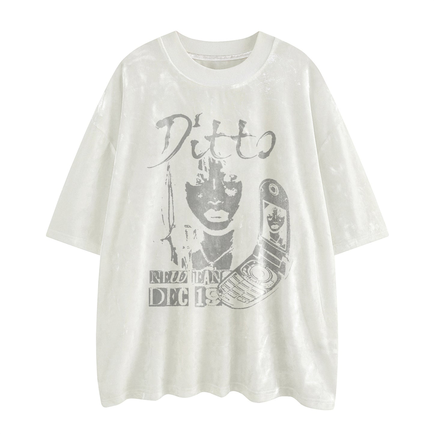 Distorted vintage short-sleeved t-shirt summer loose casual top