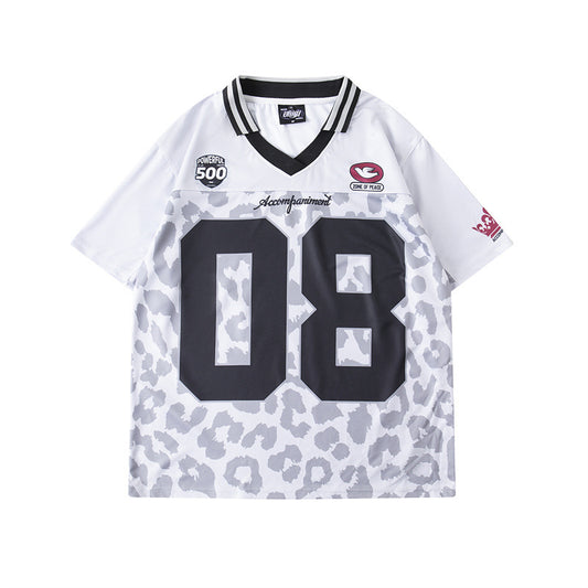 Hip Hop Shirts For Boys Hip Hop Casual V-Neck Short Sleeve Rugby Suit