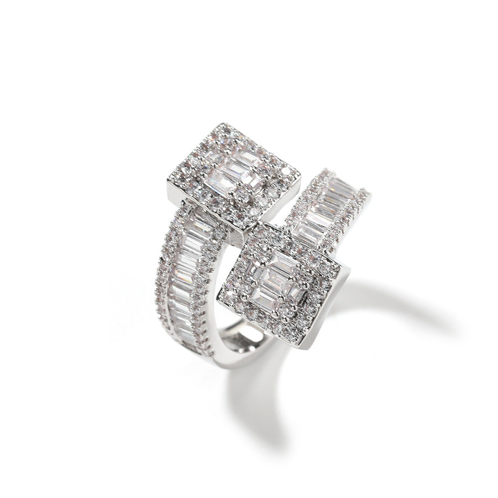 Rings Fashion Hip Hop Ring Microencrusted Zircon Spectrum St. Valentine's
