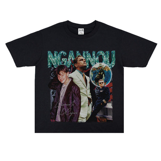 Film Star T Shirt Short Sleeve Loose Retro American Design T-shirt Men