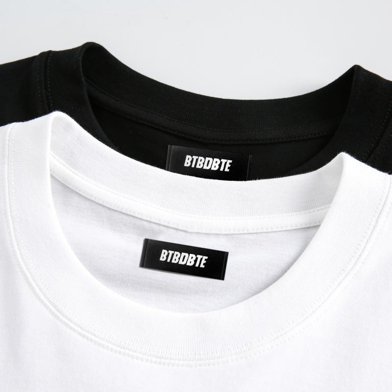 US drip outfits summer vintage love letter print casual loose short sleeve T-Shirts