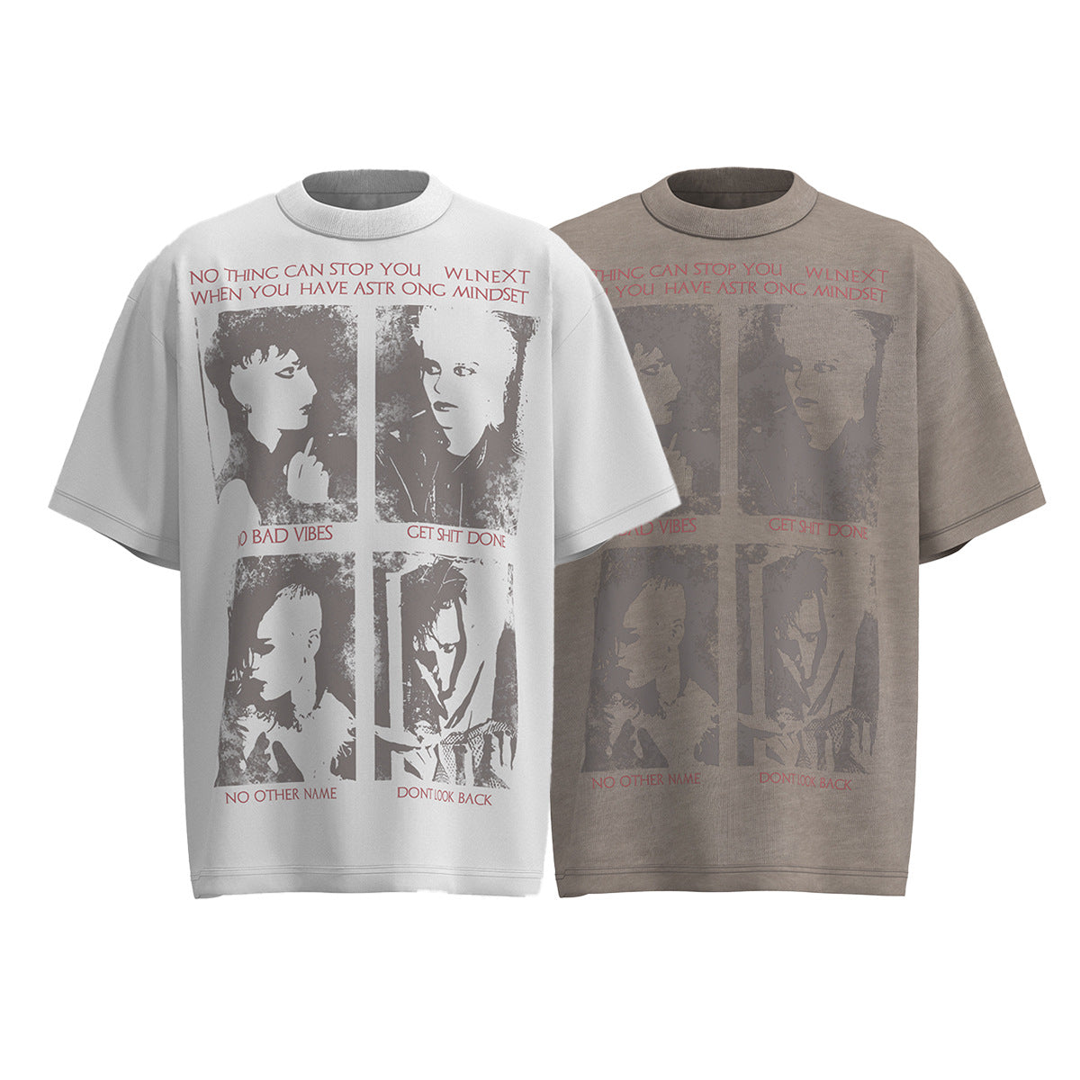Hustle vintage summer hip hop character print t-shirt short sleeve