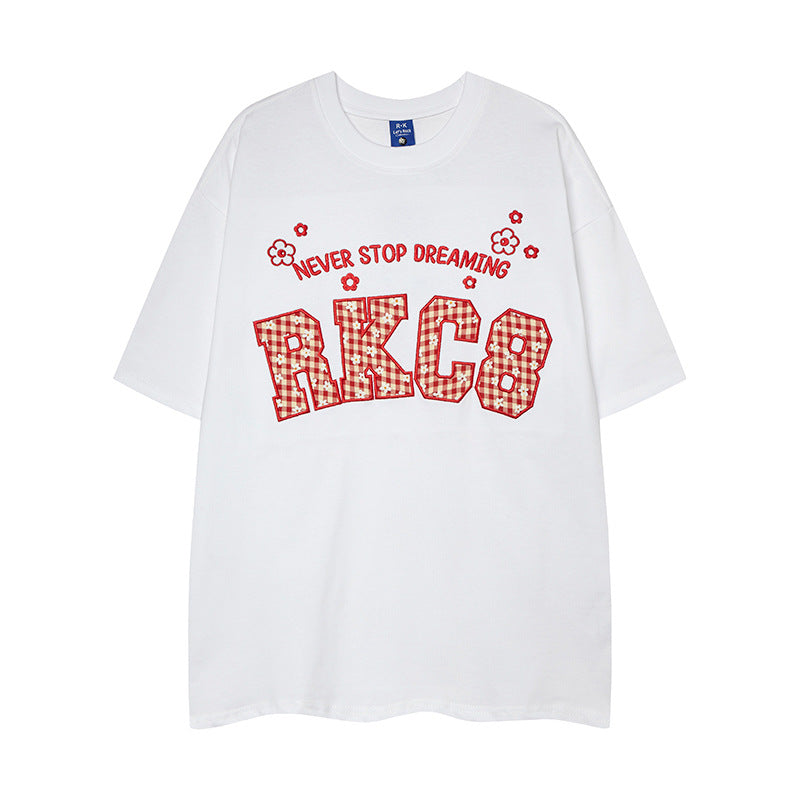 Nyc 1990 Shirt Embroidered Short Sleeve Loose T-Shirt