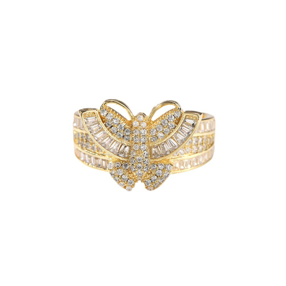 Rings Butterfly Ring ins Design Copper with Zircon Spectrum Animal St. Valentine's