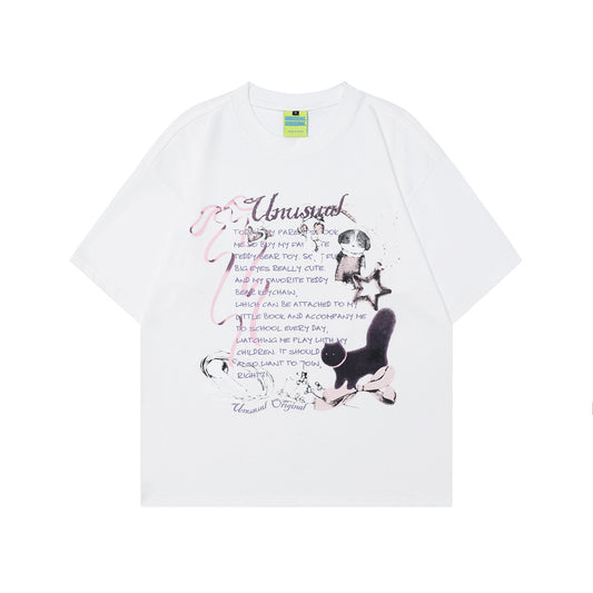 90s West Coast Hip Hop Fashion T Shirts Summer Couple Short Sleeve T-Shirt