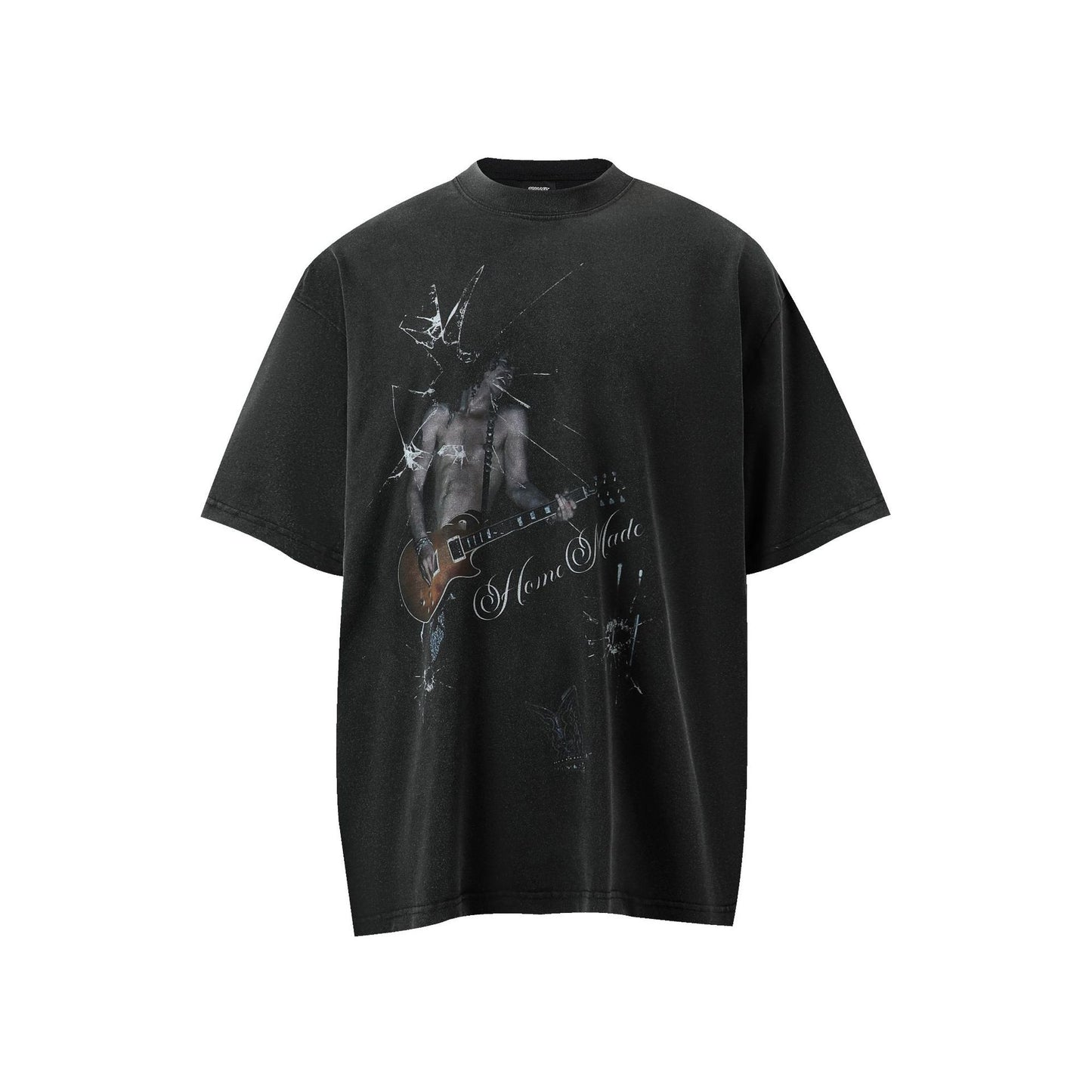 Hip Hop Clothing Summer Vintage Figure Print Loose Short Sleeve T-Shirt