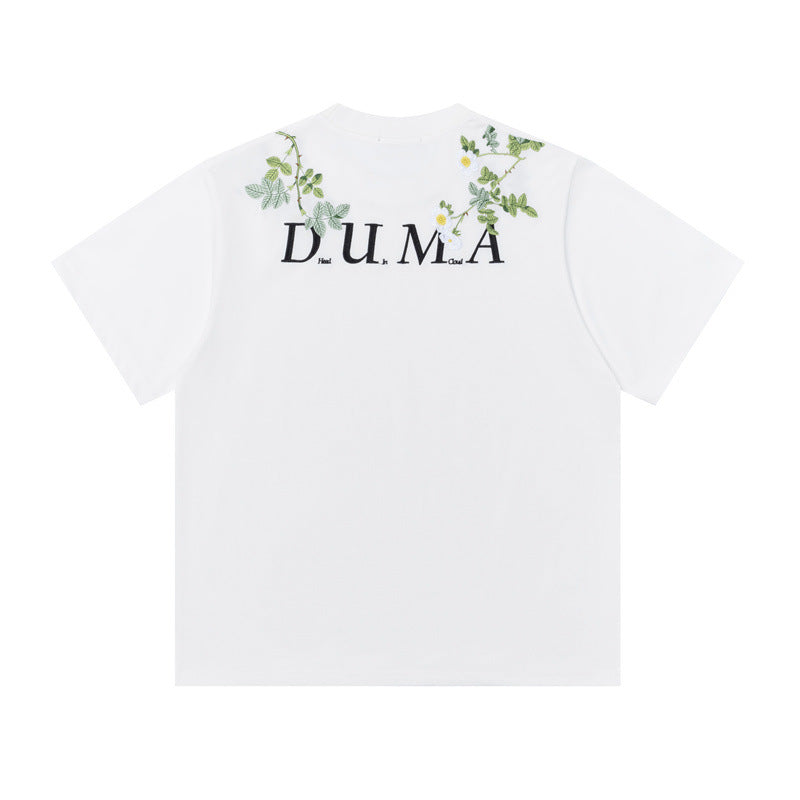 Hip Hop Shirts For Boys Floral Wreath Short Sleeve T-Shirt Summer Loose Top