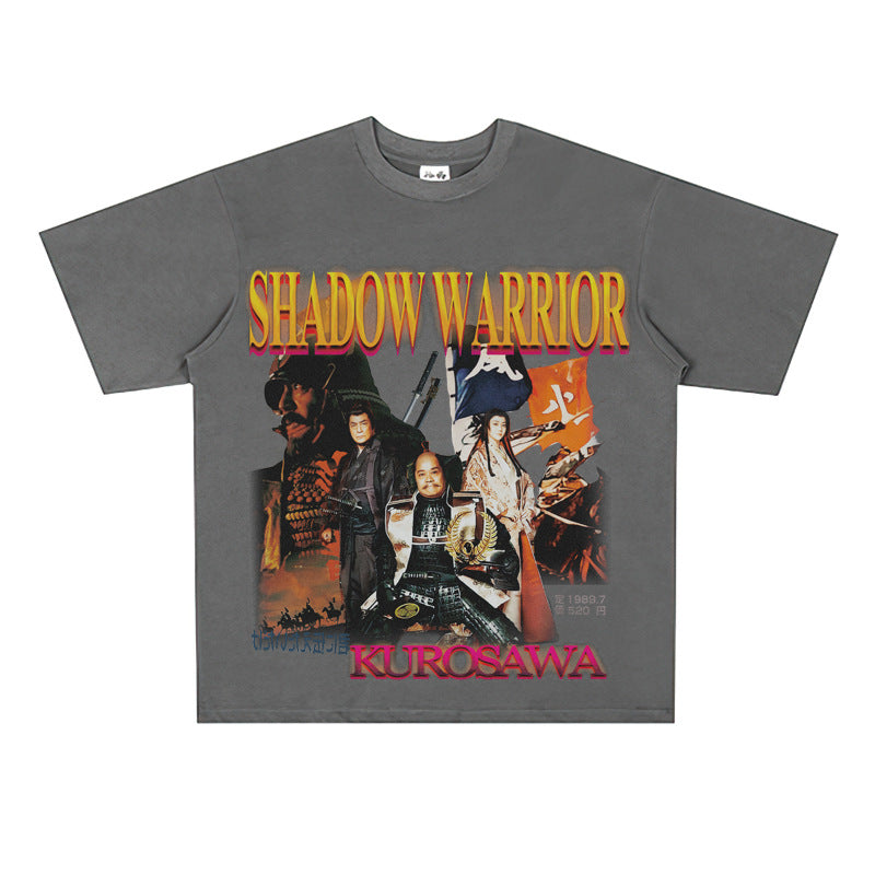 Film Star T Shirt Short Sleeve American Retro Loose round Neck Street T-shirt