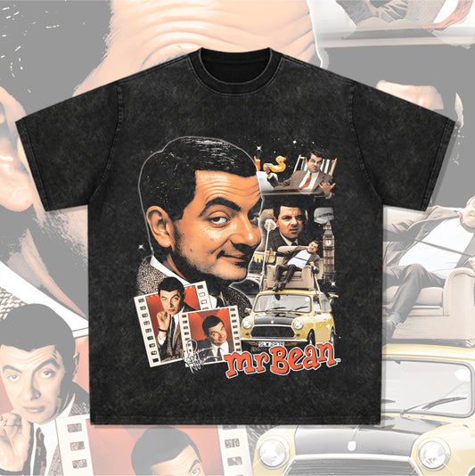 Streetwear masculino comedian bean atkinson print short sleeve t-shirt