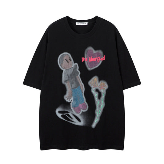 US drip outfits Summer Vintage Casual Loose Short Sleeve T-Shirts