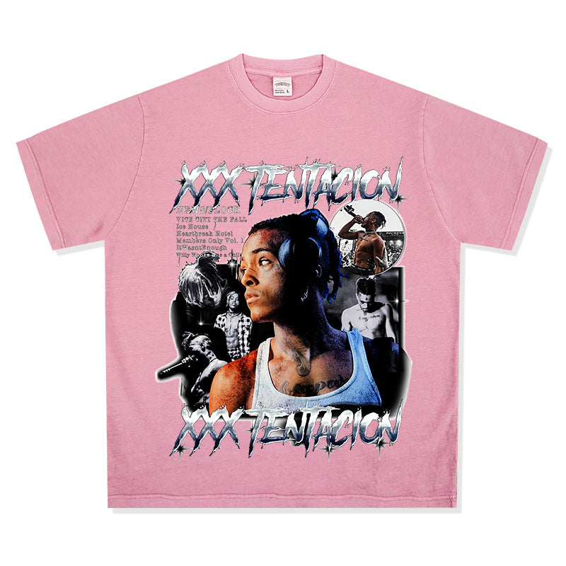 New york hip hop shop XXX Tentacion vintage vintage hip hop rap print short sleeve t-shirt