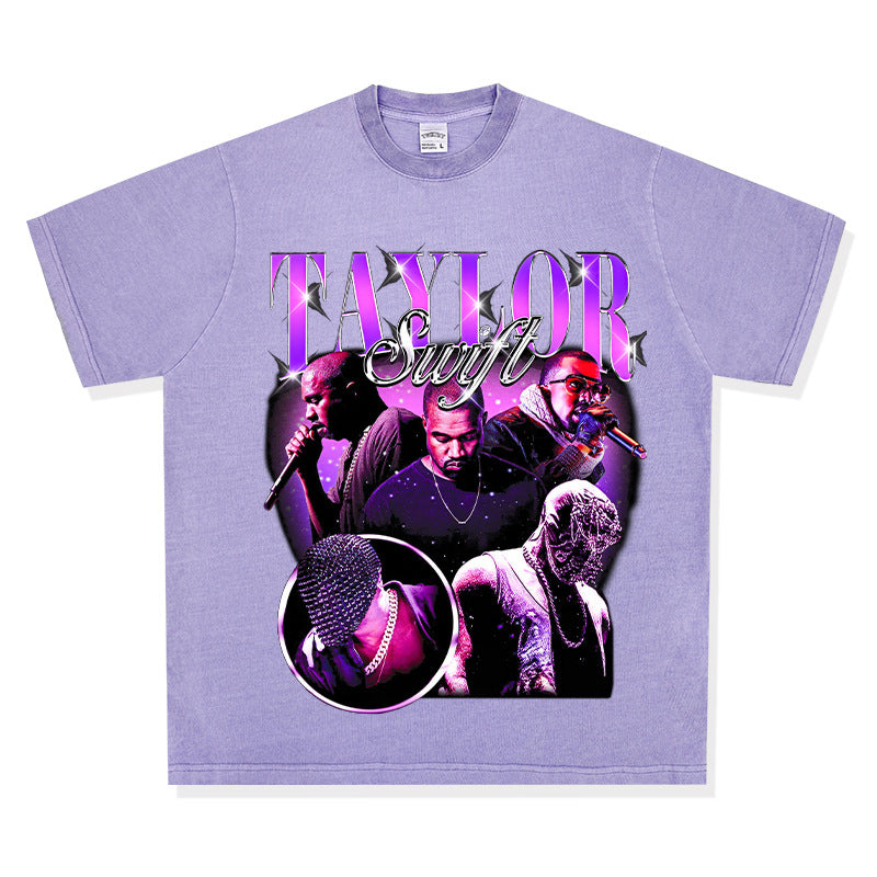 New york hip hop shop vintage kanye west taylor short sleeve t-shirt