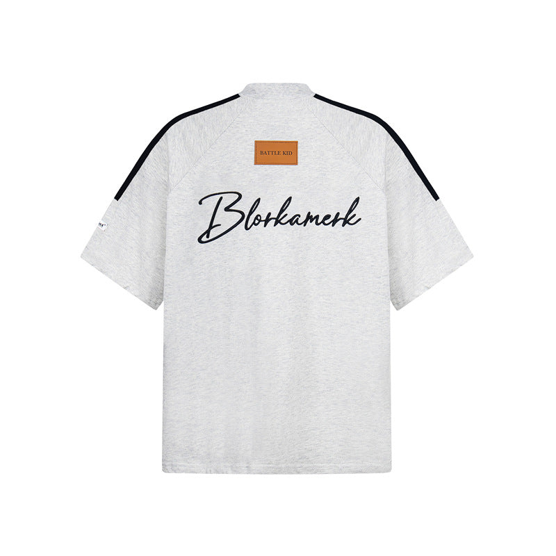 Camisas Retros Vintage Three-Bar Short Sleeve T-Shirt