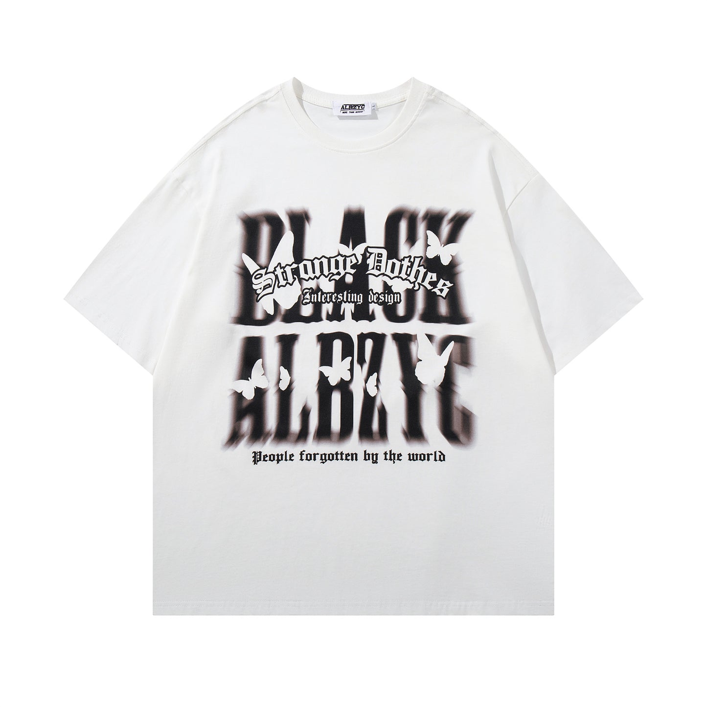 USA Vintage T-Shirt Vintage Graffiti Butterfly Letter Male Summer