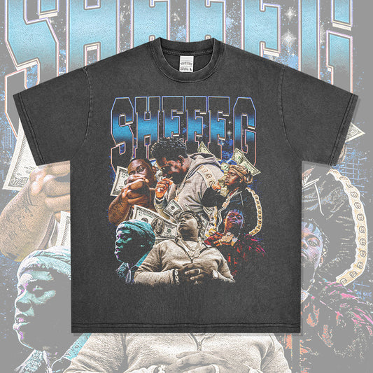 Outfit streetwear retro hip hop Sheffield SheffG print short sleeve t-shirt