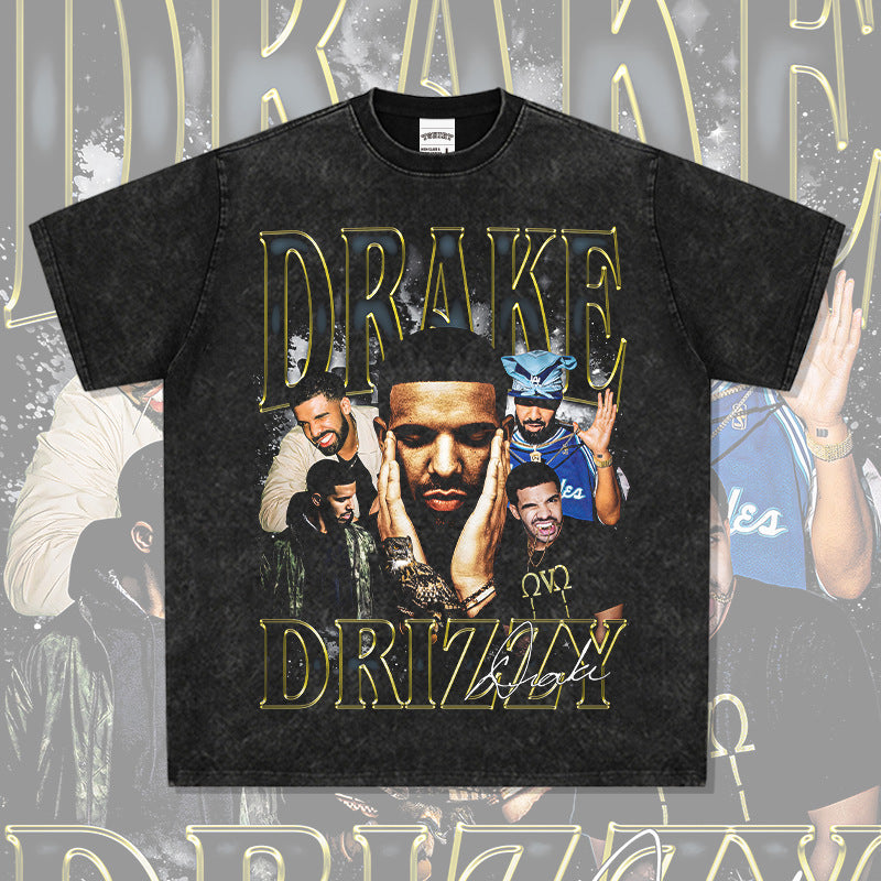 Outfit streetwear vintage drake drake hip hop print short sleeve t-shirt