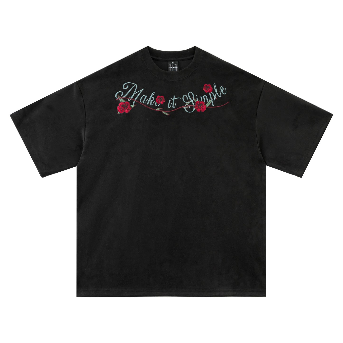 Hip Hop Clothing T-Shirt Floral Embroidery Short Sleeve tee