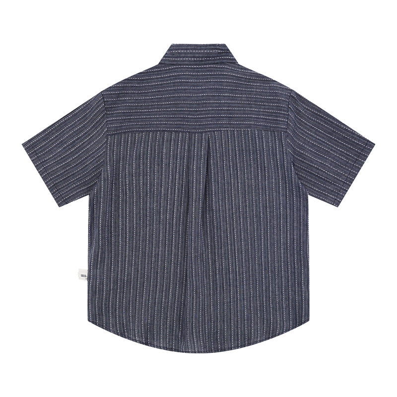 Hip Hop Shirts For Boys Vintage Summer Lapel Short Sleeve Shirt