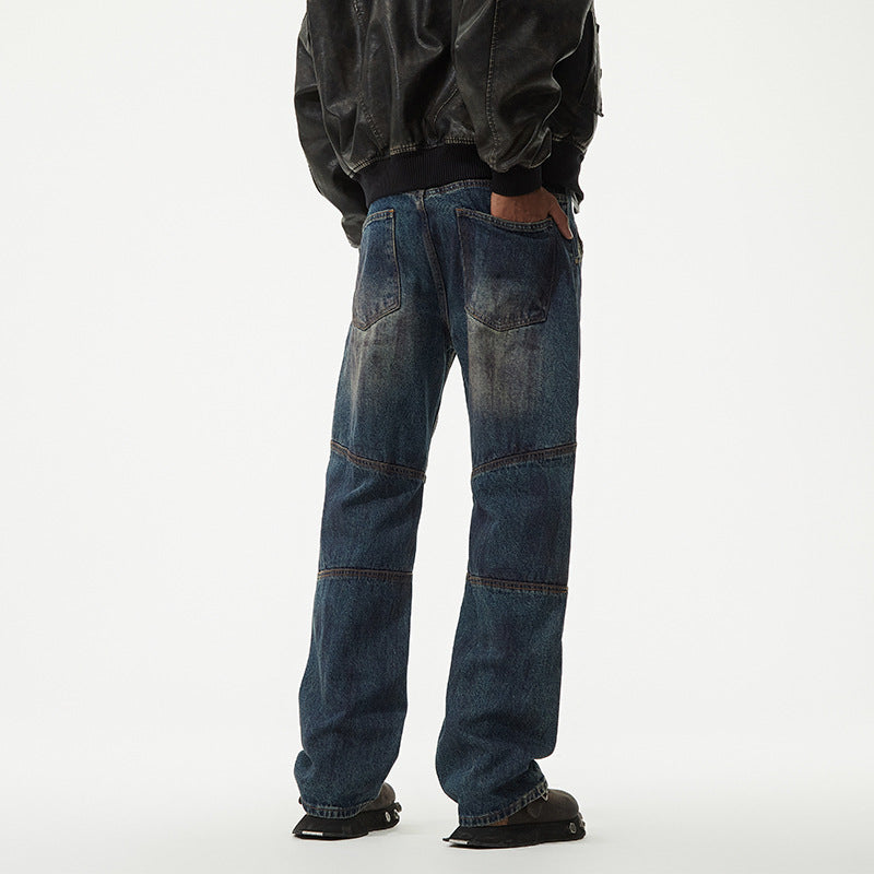 1990 Fashion Jeans Retro Old Ripped Straight Loose Denim Trousers