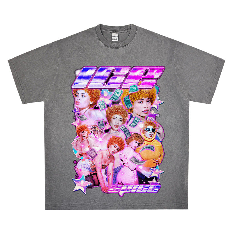Cool t rapper vintage hip hop Ice Spice Ice Spice Print Short Sleeve T-Shirt