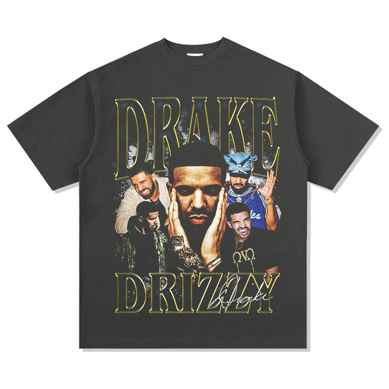 Outfit streetwear vintage drake drake hip hop print short sleeve t-shirt