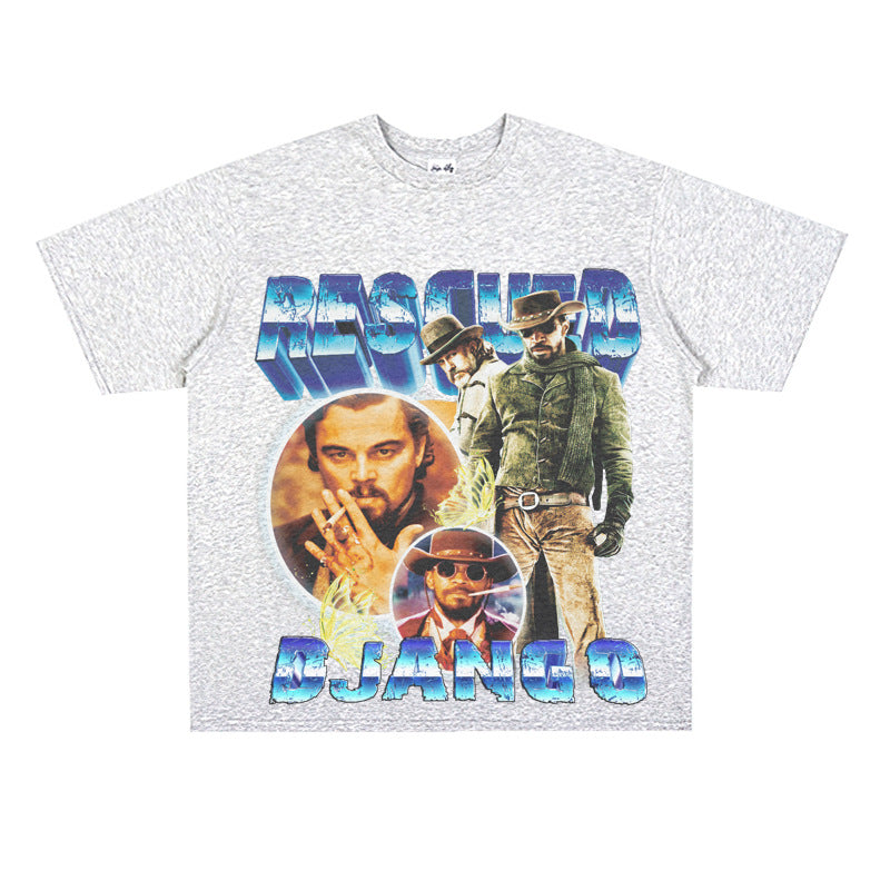 Film Star T Shirt Rescued Ginger Loose Retro Street American T-shirt Men and Women