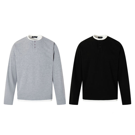 Unisex long-sleeved shirt autumfake two-piece