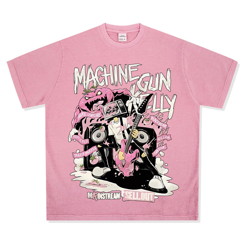 Cool t rapper vintage hip hop mgk print long sleeve short sleeve t-shirt