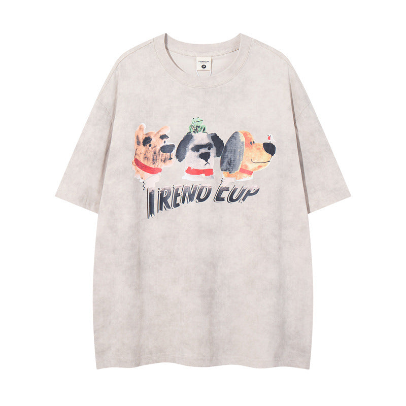 US drip outfits Summer Vintage Casual Loose Short Sleeve T-Shirts