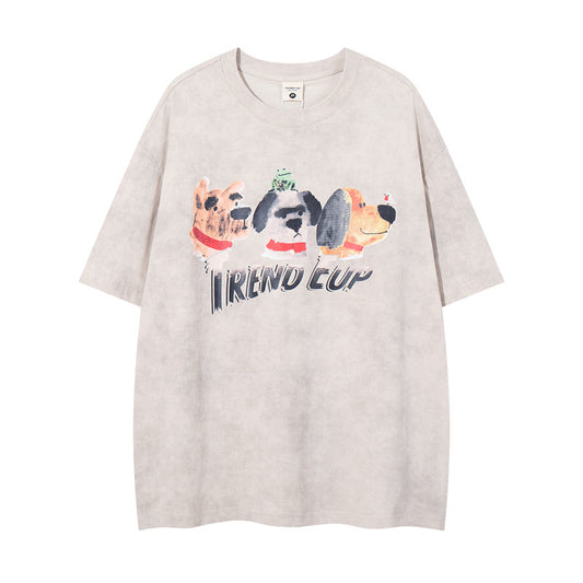 US drip outfits Summer Vintage Casual Loose Short Sleeve T-Shirts