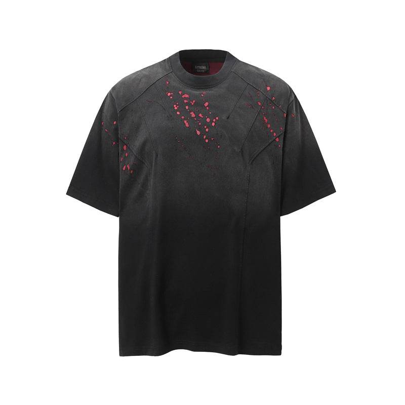 Camisas Retros Washed Hip Hop Tie-Dye Short Sleeve T-Shirt