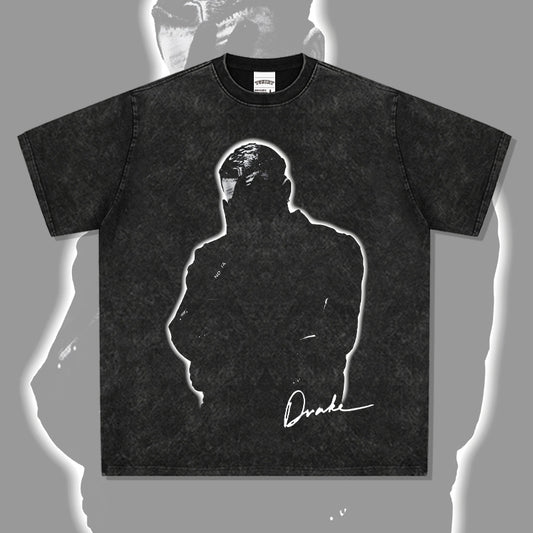 Streetwear Masculino Hip Hop Drake DRAKE Print Short Sleeve T-Shirt Vintage