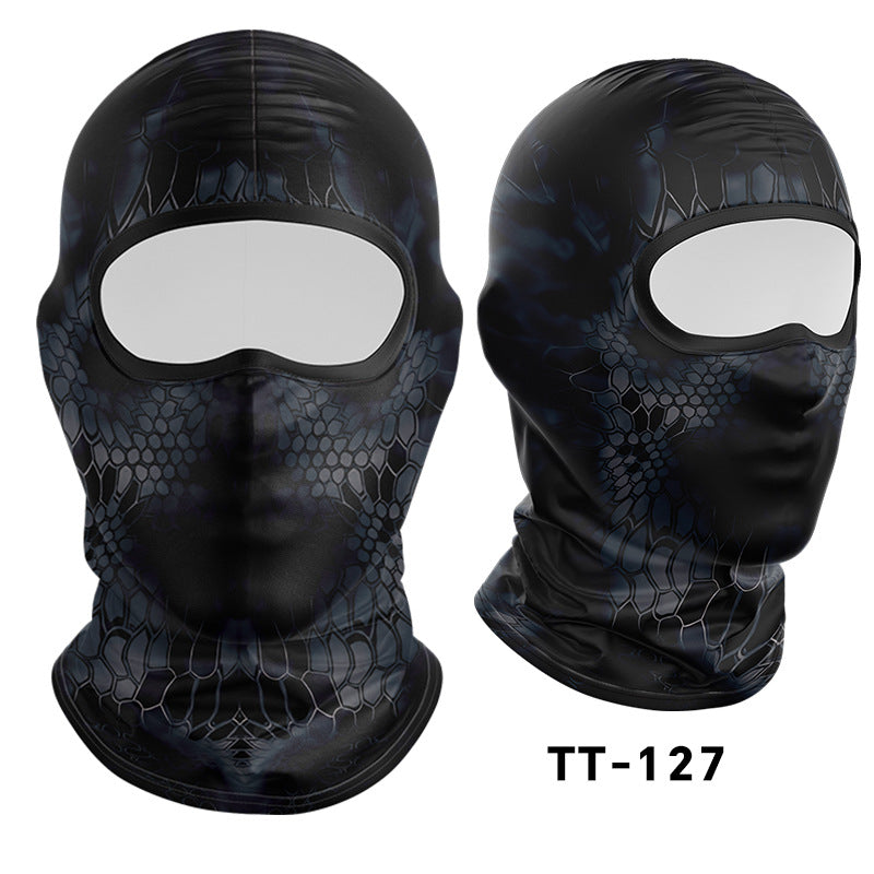 Cycling Windproof Hood Camouflage Python Ice Silk Mask Sunscreen Windproof