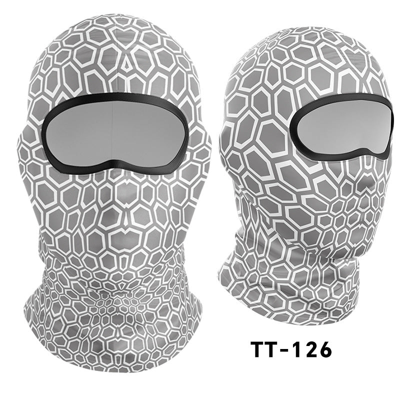 Cycling Windproof Hood Camouflage Python Ice Silk Mask Sunscreen Windproof