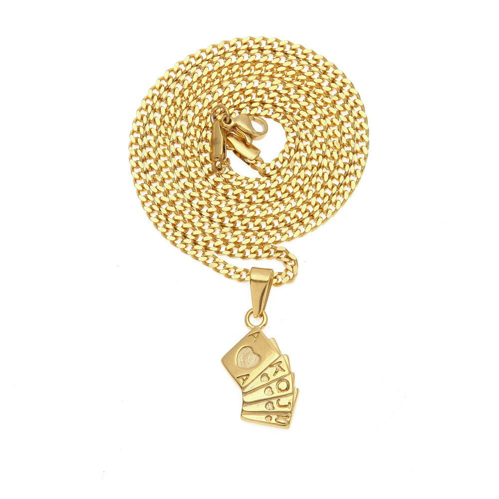 Jewelry Stainless Steel Plated Hip Hop Pendant Necklace rapper