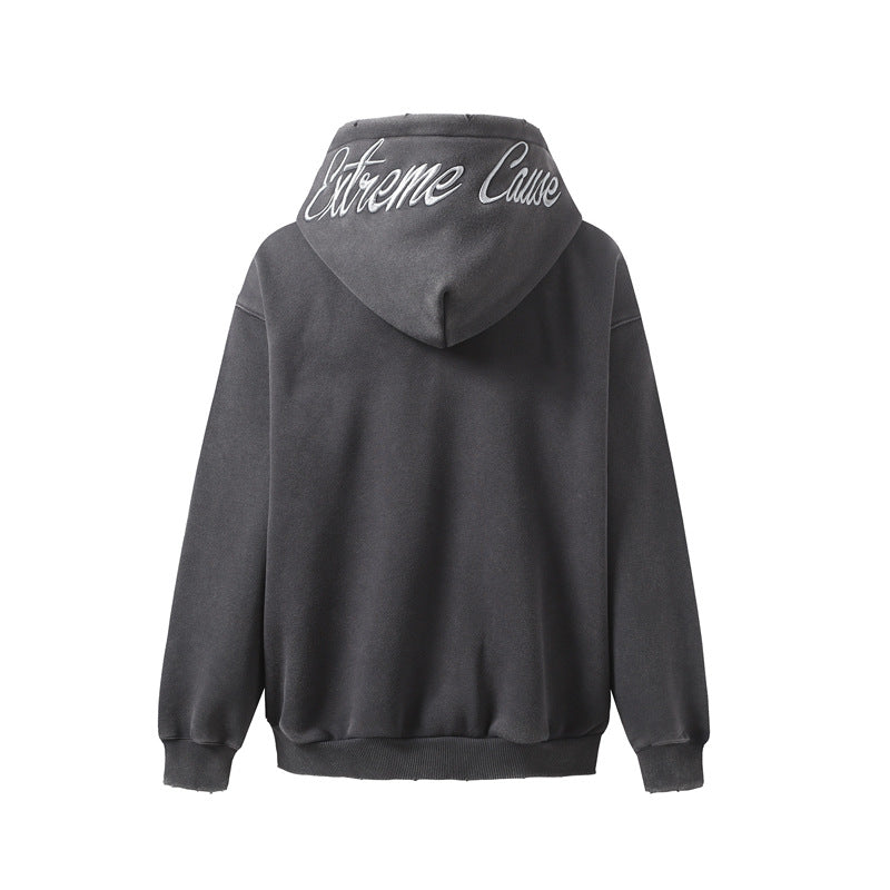 Streetwear Hoodie Vintage Washed Old Hooded Sweater
