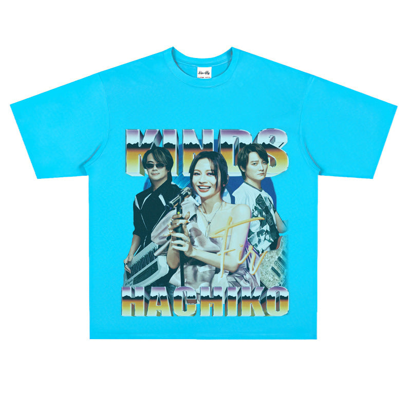 Film Star T Shirt National Fashion Rock Flyer Band Poster Commemorative Loose Street Cotton T-shirt