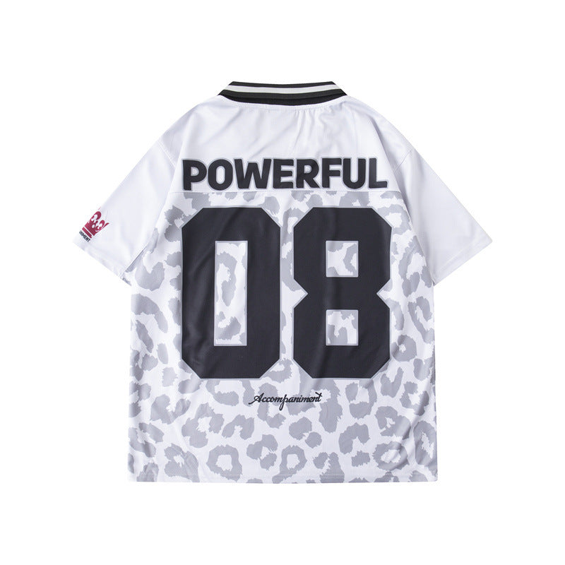 Hip Hop Shirts For Boys Hip Hop Casual V-Neck Short Sleeve Rugby Suit