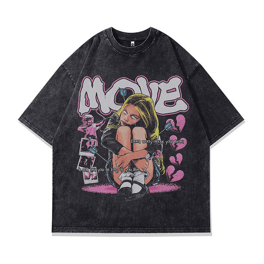 Ropa Vintage Hombre Cartoon Short Sleeve T-Shirt Male Female oversize