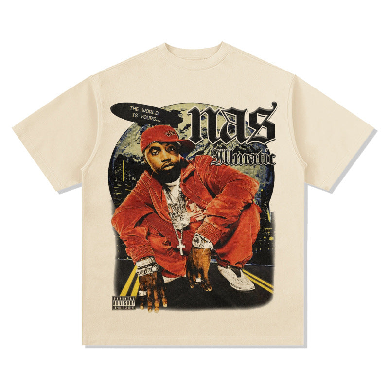 Cool t rapper vintage nas print long sleeve short sleeve t-shirt VINTAGE