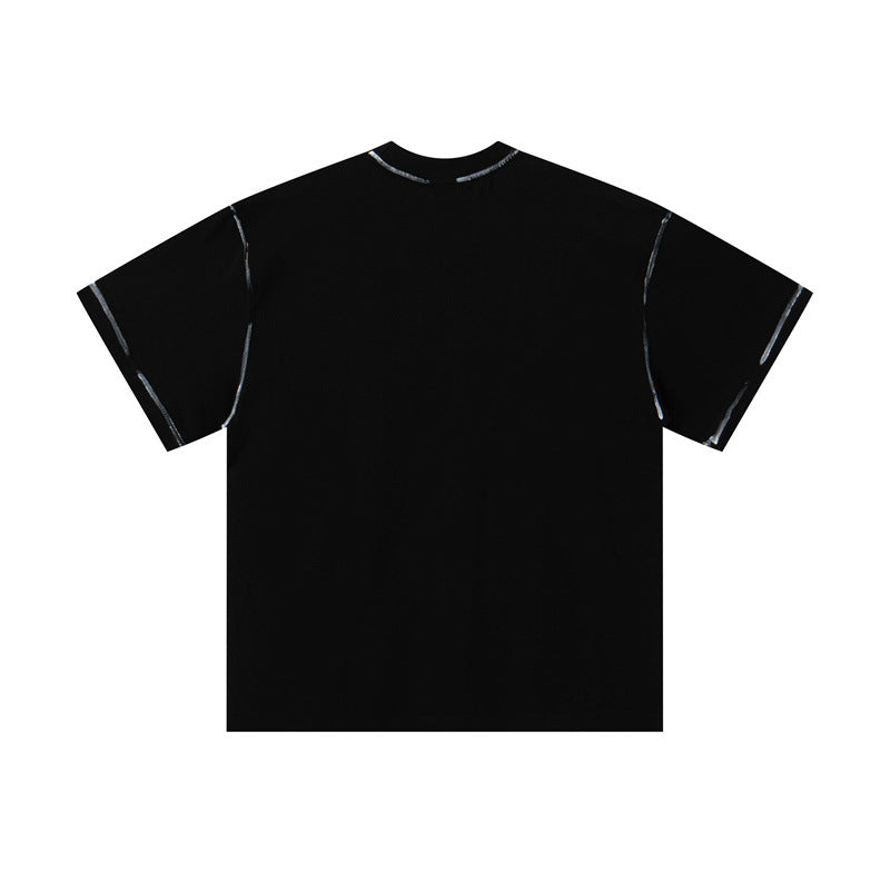 US drip outfits Summer Vintage Crew Neck Casual Loose Short Sleeve T-Shirts