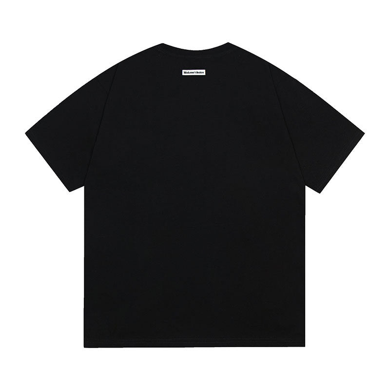 Marcas De Streetwear Loose Tomato Print Crew Neck Short Sleeve T-Shirt