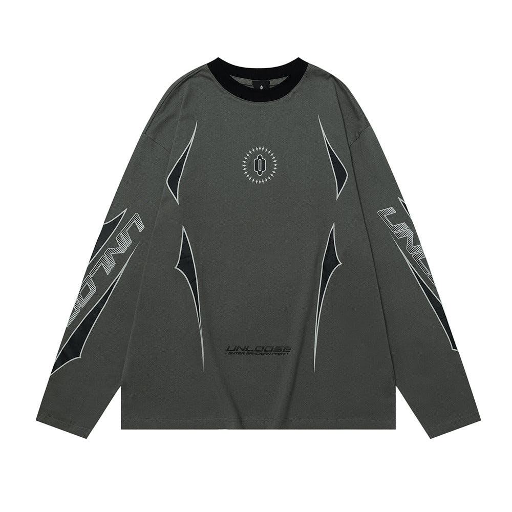 Racing oversized t shirt racing style sports casual top t-shirt