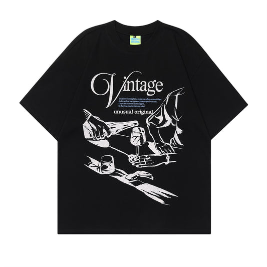 90s West Coast Hip Hop Fashion T Shirts Vintage Original Hand Painted Graffiti Print Vintage T-Shirt