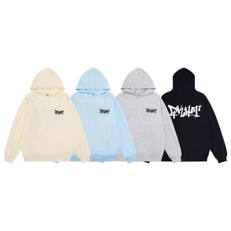 Streetwear Hoodie Letter Embroidered Hooded Sweater Men's Autumn Loose Casual Hoodie