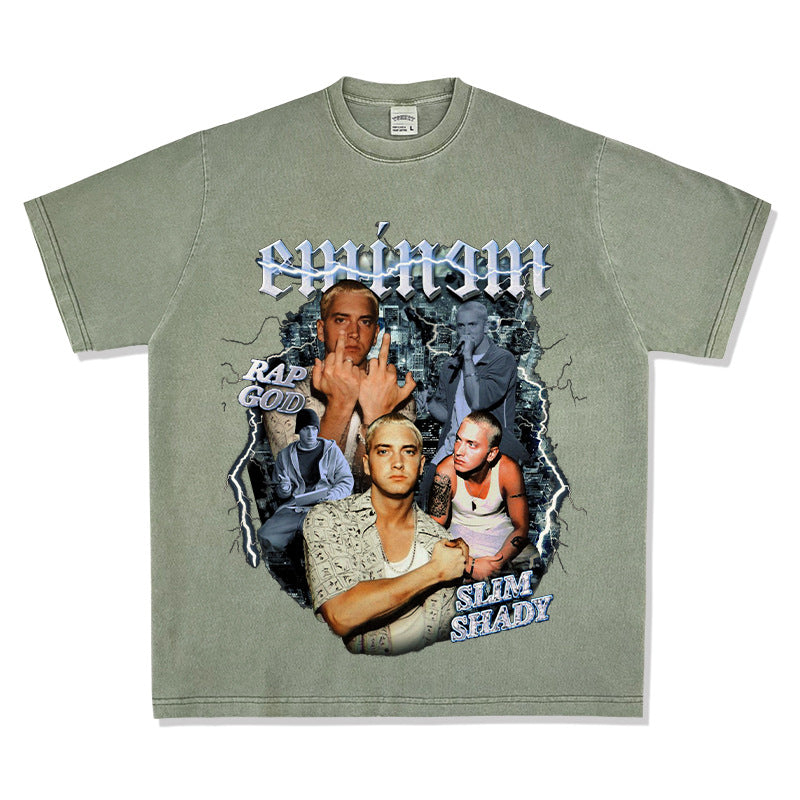 New york hip hop shop BC hip hop Eminem print short sleeve t-shirt