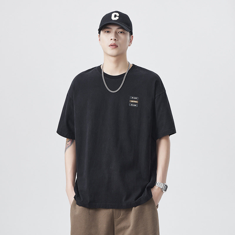 Men T-shirts Vintage Short Sleeve Loose Top Summer