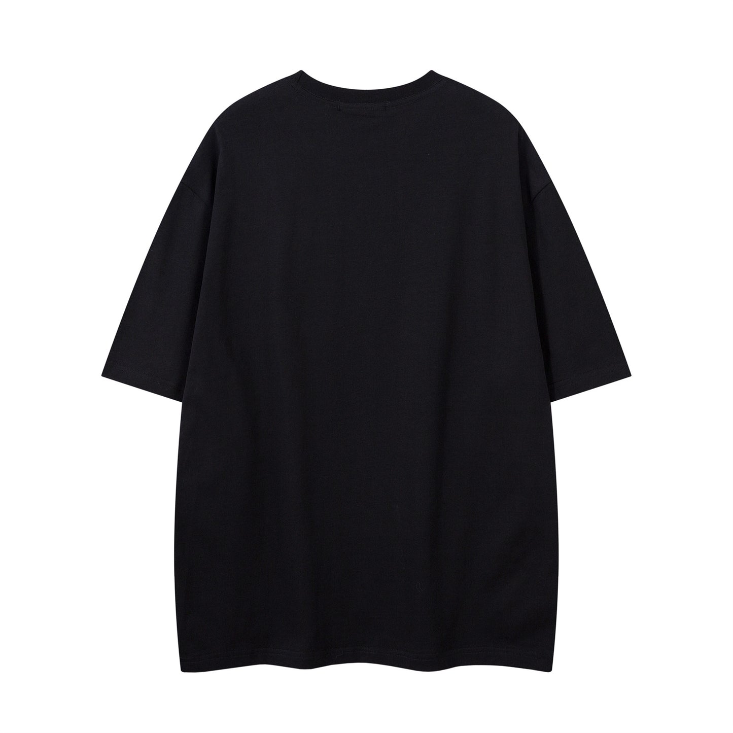 Distorted vintage letter embroidered short-sleeved t-shirt