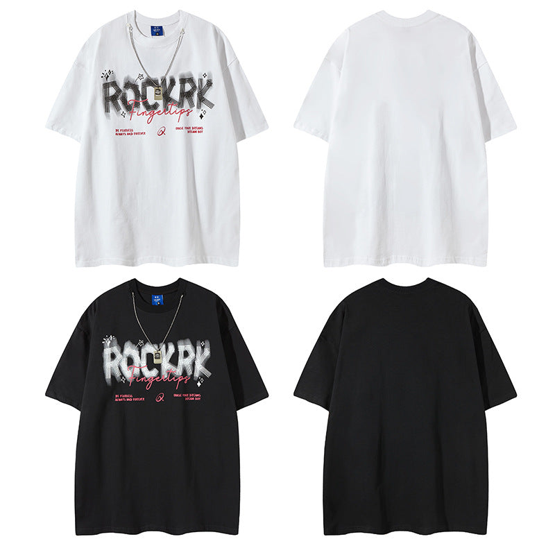 Nyc T Shirt Necklace Short Sleeve T-Shirt Summer Loose Casual Top