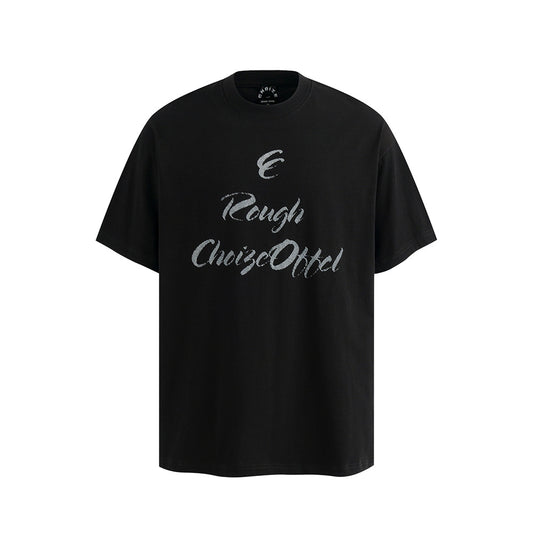 Nostalgia T Shirts Vintage Letter Print Loose Short Sleeve T-Shirt